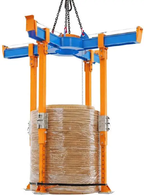 Transformer coil lifting traverse carrying a winding