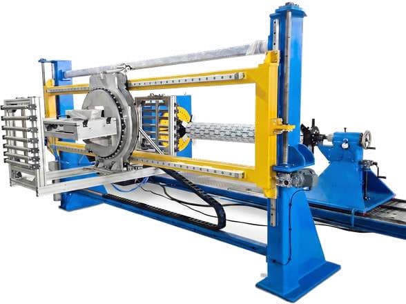 ISOLECT horizontal transformer winding machine with controls