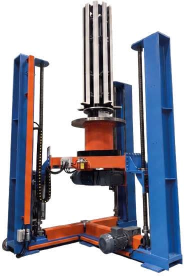 ISOLECT vertical transformer coil winding machine side view
