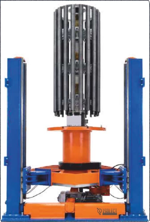 ISOLECT vertical transformer winding machine front view