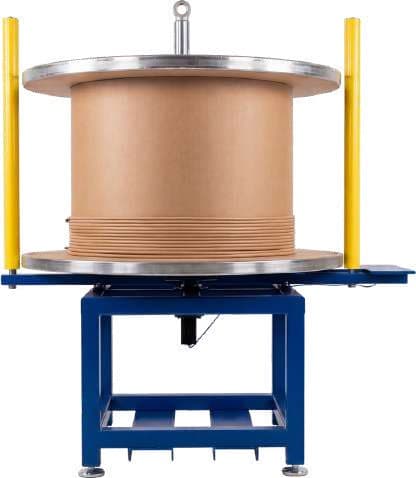 Vertical wire reel payoff stand