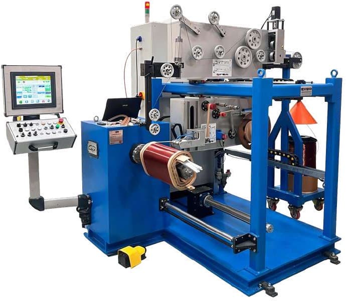 Compact transformer wire winding machine